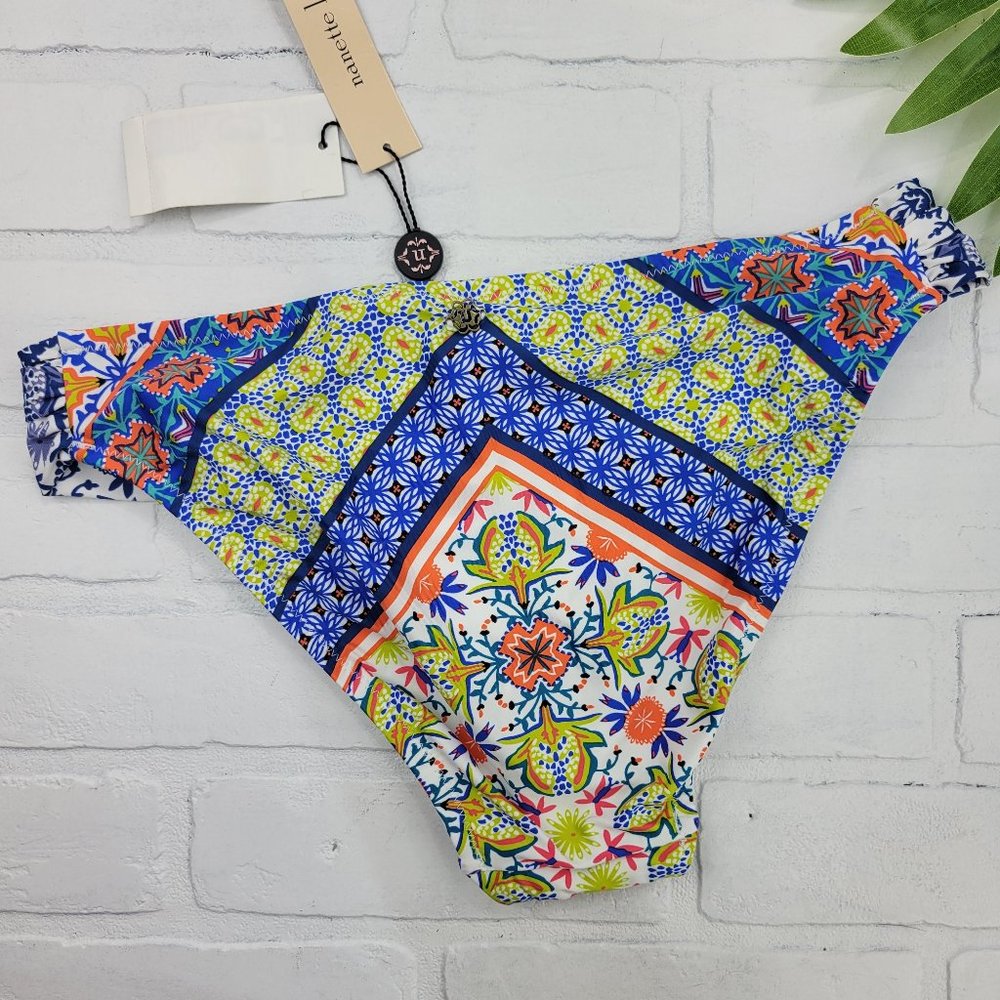 NWT Nanette Lepore Scarf Patchwork Siren Bikini Bottom NL9S991 - Picture 3 of 5